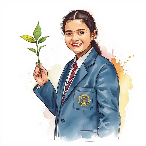 Eco Club Girl Student Sapling